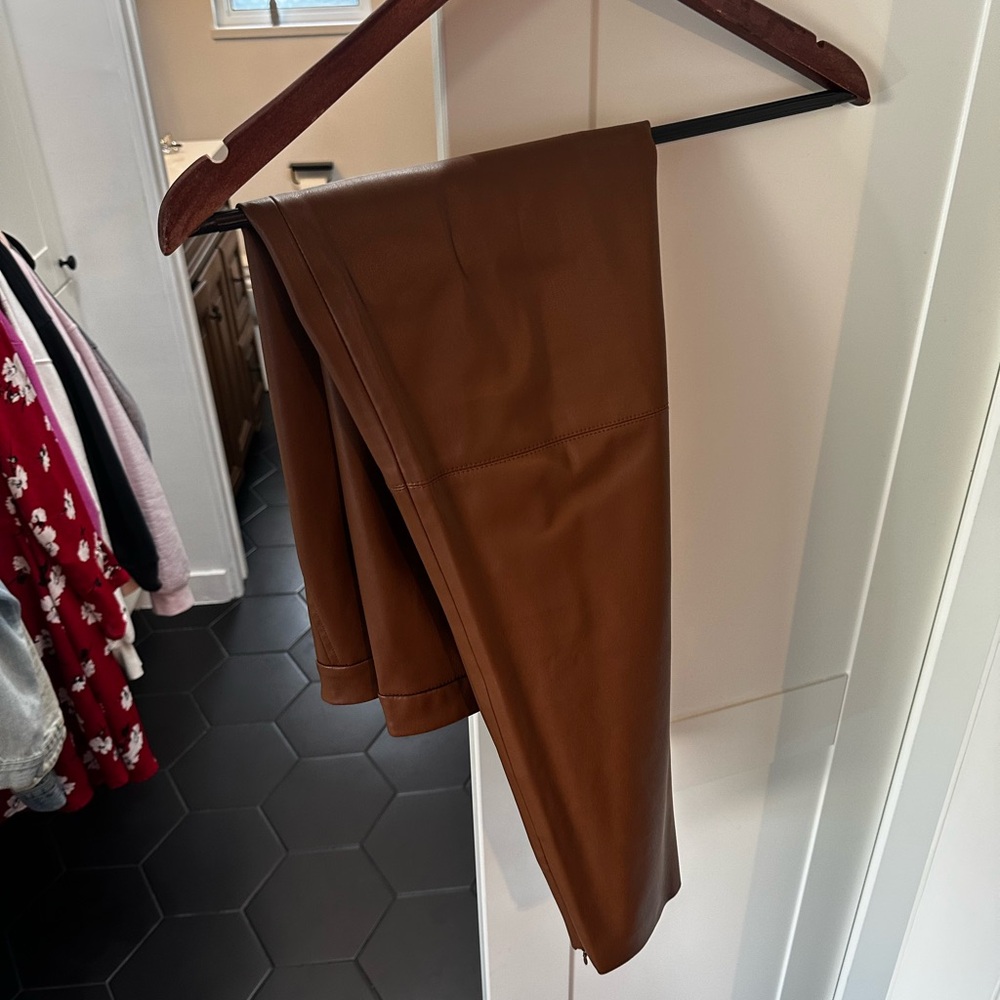 Zara brown leather pants